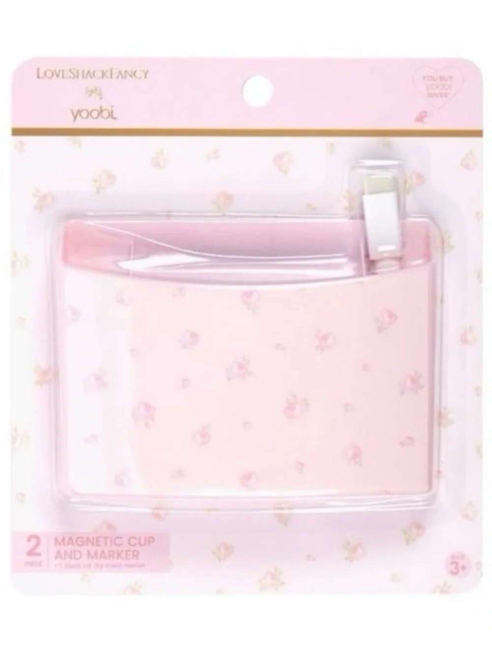 LoveShackFancy x Target Locker Magnetic Cup with Dry Eraser Marker Ballet Bloom